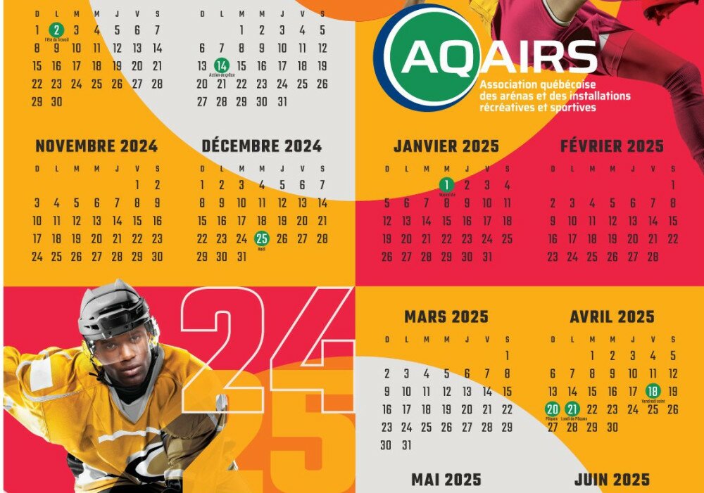 Calendrier AQAIRS 2024-2025